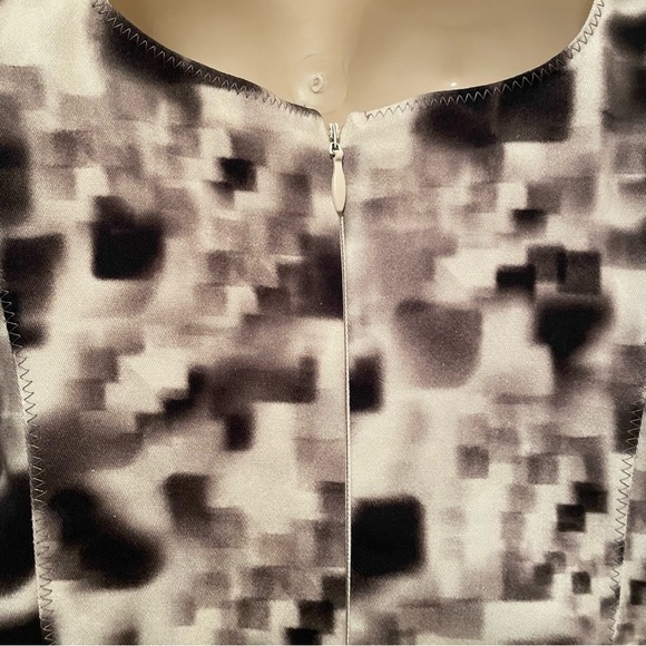 Nicole Miller Artelier Dress Tank black gray white Abstract Print Size 10 - Picture 4 of 8